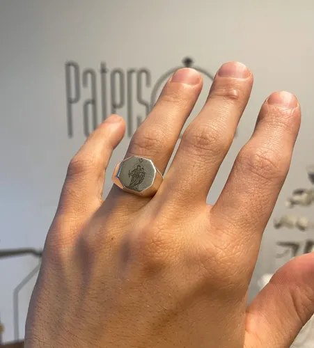 Anillo plata hombre grabado hotsell