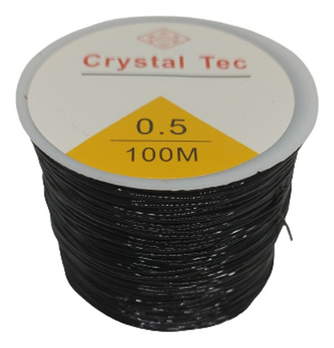 Fio De Silicone Elástico P/ Pulseiras 0.5mm Preto 100 Metros