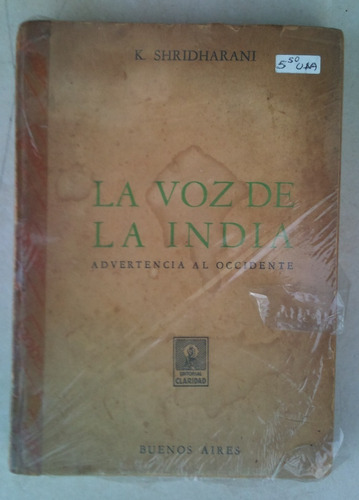 Libro La Voz De La India K. Shridharani