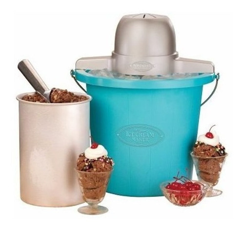 Máquina de helados Nostalgia ICMP400 capacidad de 4qt  azul