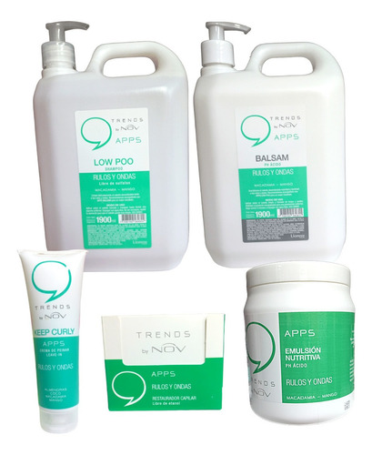 Kit Completo Shampoo, Balsam, Nutri, Ampollas Rulos Y Ondas