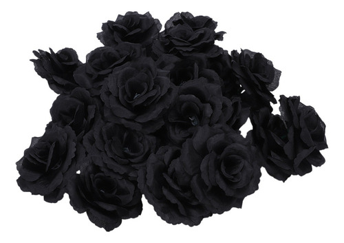 40 Unidades De Rosas Negras De Seda Artificial Para Fiestas,