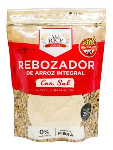 Rebozador De Arroz Integral Con Sal Sin Tacc All Rice 250 Gr
