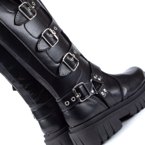 Bucaneras Botas Plataforma Altas Borcegos Mujer Sintetico