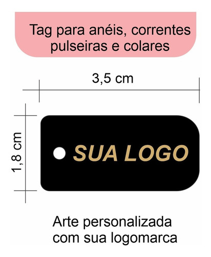 Imagem 2 de 3 de Tag Para Anel Personalizada Bijuteria Semijoia Prata 2000un.