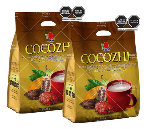 Cocozhi Dxn - Cacao/chocolate Con Ganoderma (2 Bolsas)