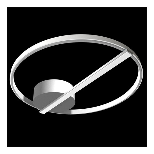 Plafon Anillo Led 44w Moderno - Aplique Techo Deco Puraluz Estructura Gris Cálido