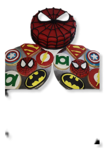 Torta Hombre Araña Y Galletas Superheroes