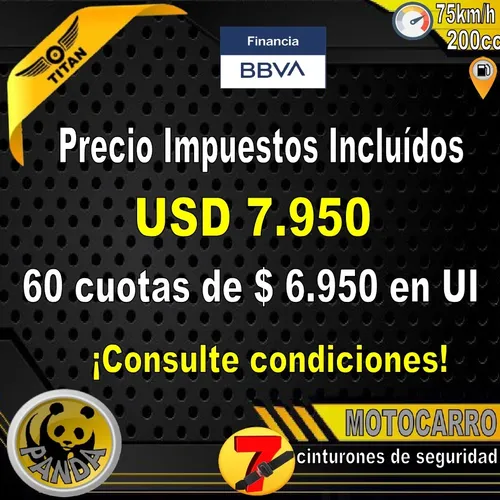 Triciclo Naftero 7 Pasajeros Motocarro Titan Panda 200cc 0km