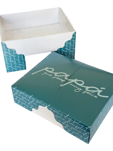 Caja Bandeja Día Del Padre 30x25x8 Cm X 10 Unidades Azul Acero