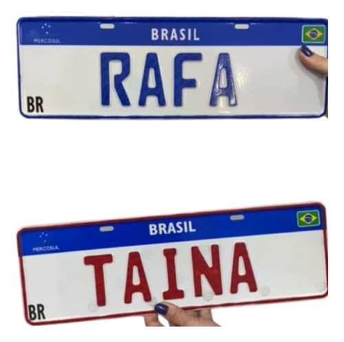 Placa Decorativa De Metal | Estilo Carro Com Nome1