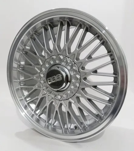 Rodas Bbs Ballina Aro 15 4x100 (jogo) + Bicos Cor Prata Com Borda Diamantada