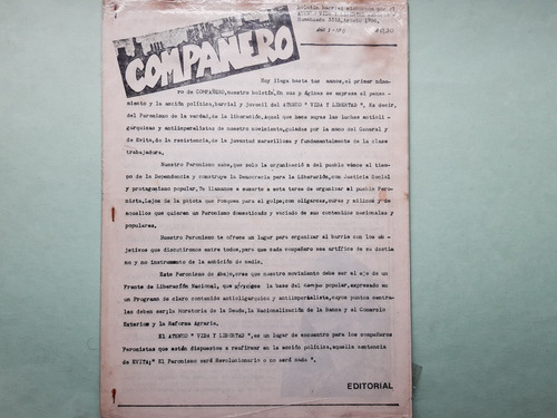 Revista Peronista Compañero / 1986 / Boletín Barrial Abasto