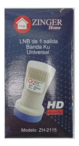 Imagen 2 de 4 de Lnb 1 Salida Banda Ku Universal 0.1db Zinger Home - Tvirtual