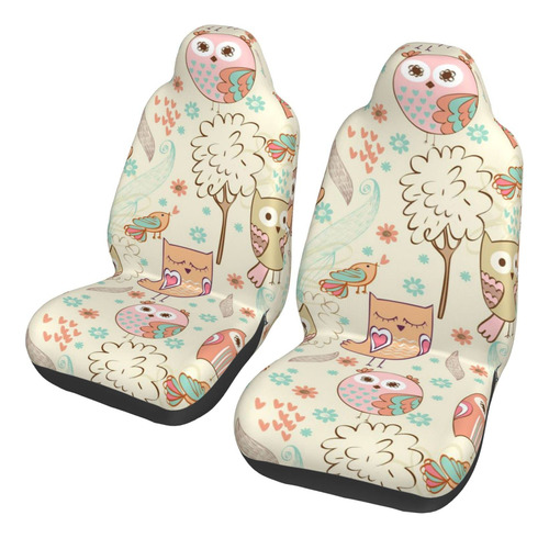 Quzioxe Lindo Floral Dibujo Animado Pajaro Funda Asiento 2