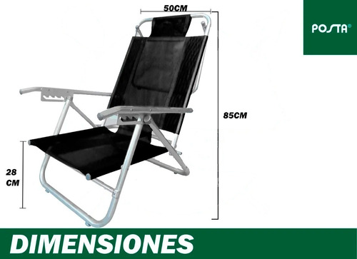 Imagen 2 de 6 de Sillon Bajo Reposera Posta Aluminio 5 Posiciones Coversol