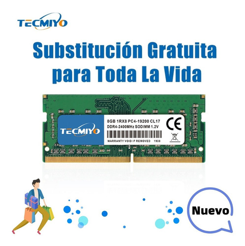 Memoria Ram Para Portátil Tecmiyo 8gb Ddr4-2400 Sodimm