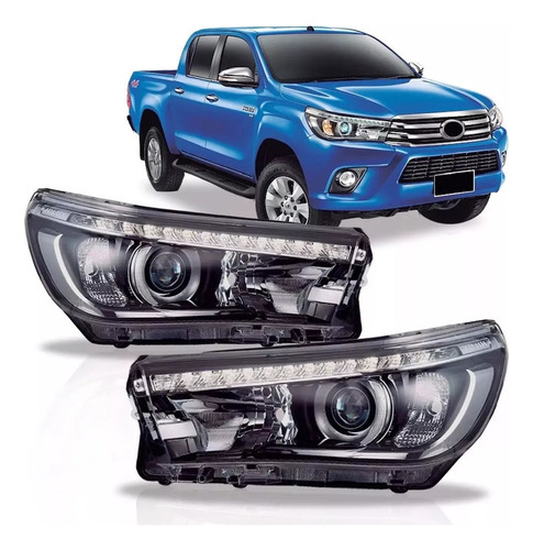 Par Farol + Lanterna Hilux Led 16 17 18 19 Para Adaptar Srv