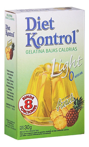 Pack X 6 Gelatinas Diet Kontrol Ananá X 30 Grs