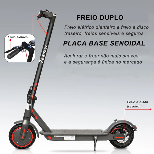 Patinete Elétrico Scooter Teesra Dobravel 500w Alcance 25km