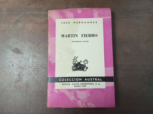 Libro Martin Fierro   Ed. Espasa Calpe