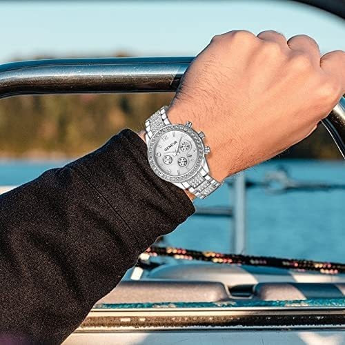 Fanmis Lujo Unisex Pave Cristal Flotante Diamantes Calendari