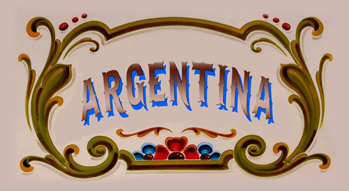 Chapa Retro Vintage Filete Argentina - 25 X 15 Cm
