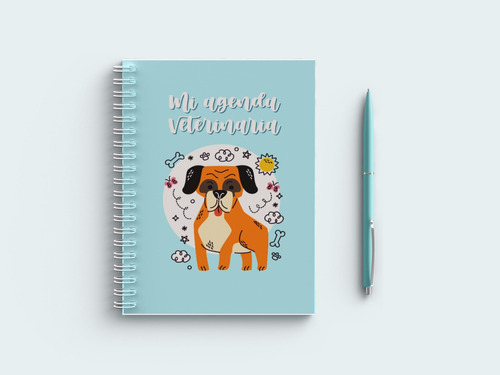 Agenda Control Veterinario Perro A5 Con Anillo Doble Cero