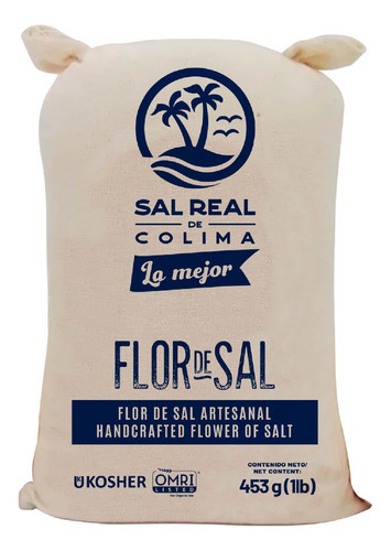 Flor De Sal Gourmet Baja En Sodio Costal Manta 1 Lb (453 G)