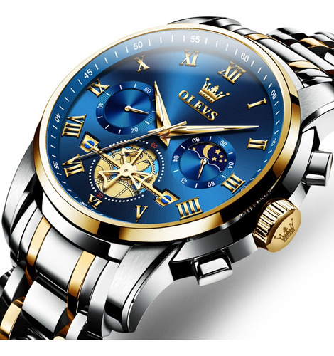 Reloj Impermeable Para Hombres Olevs 2859 Blue