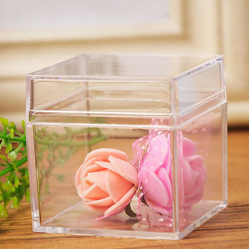 Caja Cuadrada Para Caramelos, Acrílico, 5 Caras, Para Guarda