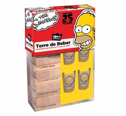 Torre Del Beber Simpson Jenga Shots Tequila Vasos Tequileros