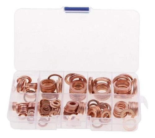 200pcs Copper Washers Flat Ring Sealing Gasket 1