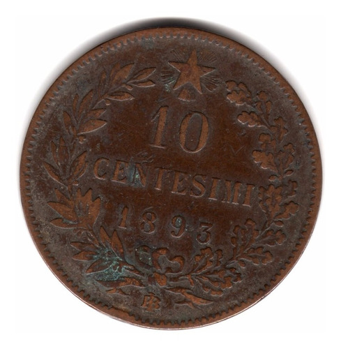 Italia Reino Moneda 10 Centesimi 1893 B/i Umberto I Km#27.1