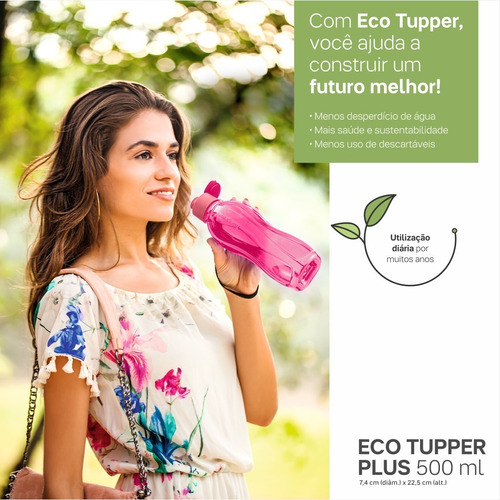 Tupperware | Garrafa Eco Tupper Plus 500ml - Cores Cor PInk Delight