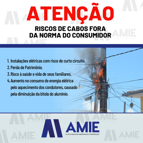 Cabo De Alumínio; Triplex 16mm - Rolo Com 280 Metros