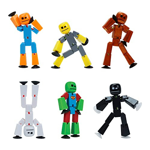 Zing Stikbot 6 Pack, Set Of 6 Stikbot Collectable Action Fig