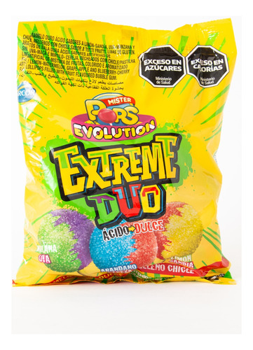 Chupetín Mr. Pop Evolution Extreme Dúo 18g. X 24u. Delipop