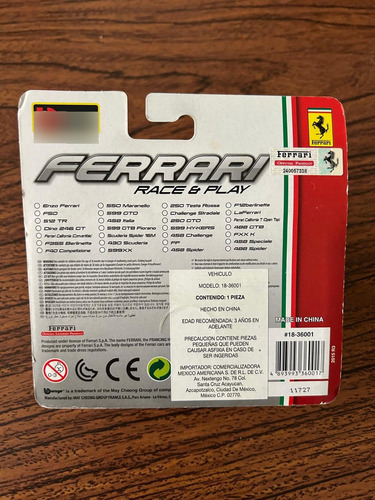 Bburago Ferrari 458 Spider Race And Play 1:64 Metal Amarillo (Usado)