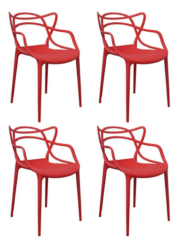 Kit 4 Cadeiras Polipropileno Alegra Espresso Móveis