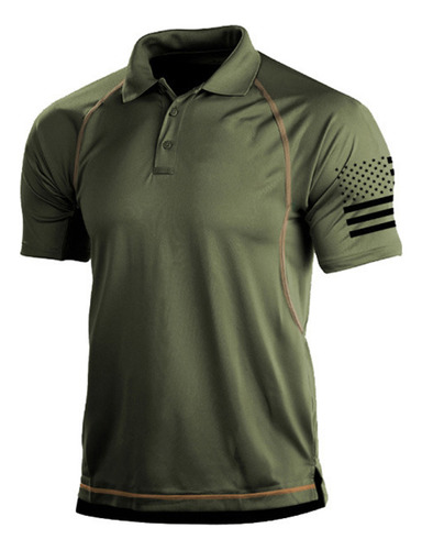 Camiseta Para Hombre, Sudadera De Manga Corta Con Solapa Out