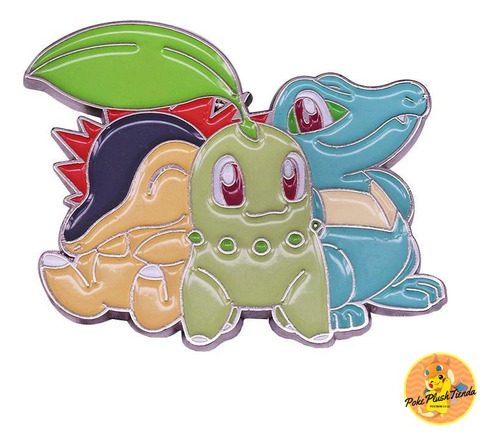 Broche Pin Chikorita Totodile Cyndaquil Iniciales Johto