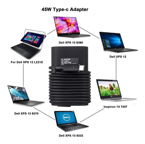 Imagen 6 de 6 de Cargador Original Dell Xps 13 9300 7390 9380 9370 9365 45w