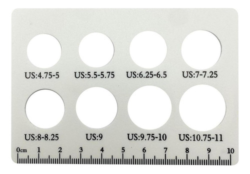10 Piezas De Tarjetas Medidoras De Tamaño De Anillo,