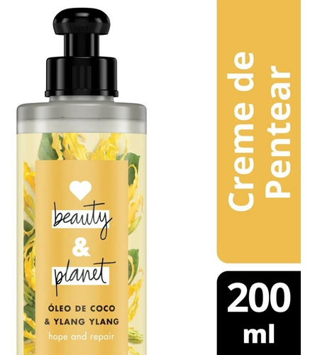 Creme Para Pentear Óleo De Coco & Ylang Ylang Love Beauty And Planet 200ml