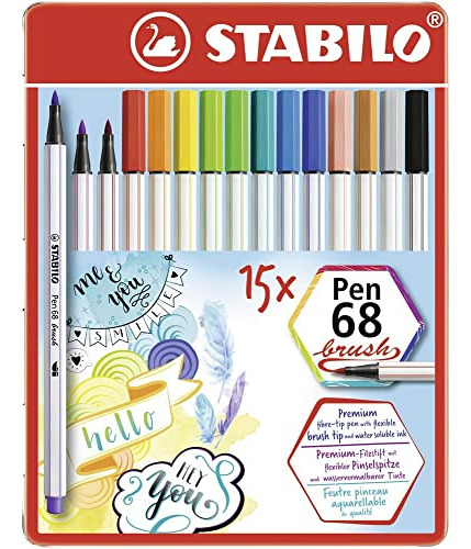 Stabilo Premium Fiber-tip Pen With Brush Tip Pen 68 Brush - 