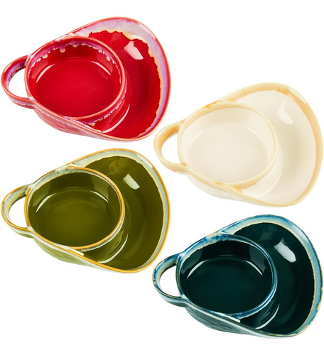 Foldtier 4 Piezas 24 Oz Chip And Dip Bowl Sopa Y Lado Con As