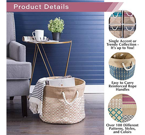 Dii Yute Storage Collection Collapsible Burlap Diamond Stora