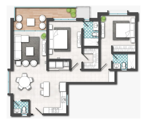 Apto 3cer N, Torre Moderna Santiago, 2hab, 2.5b, Piscina
