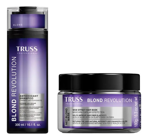 Kit Blond Revolution Shampoo 300ml + Net Blond Mask 180g